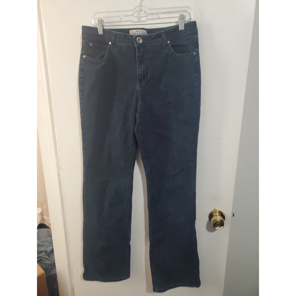 Faded Glory Eased Bootcut Jeans Women's Average 10 Navy Ink Stretch Mid Rise